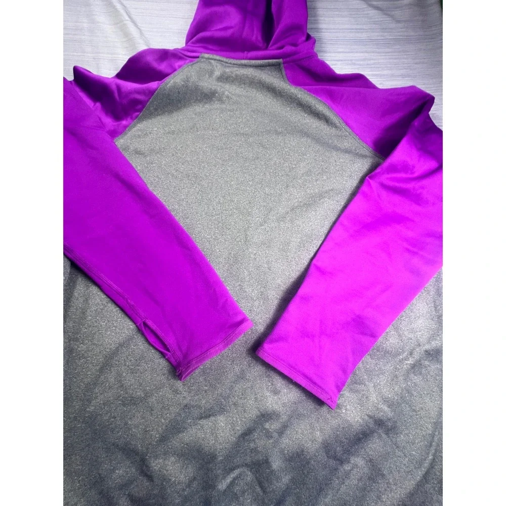 Nike Therma-FIT Just Do It Hoodie XL Gray Purple Raglan Thumbhole Pullover